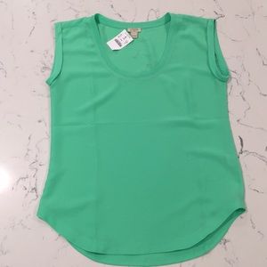 J crew Green sleeveless blouse